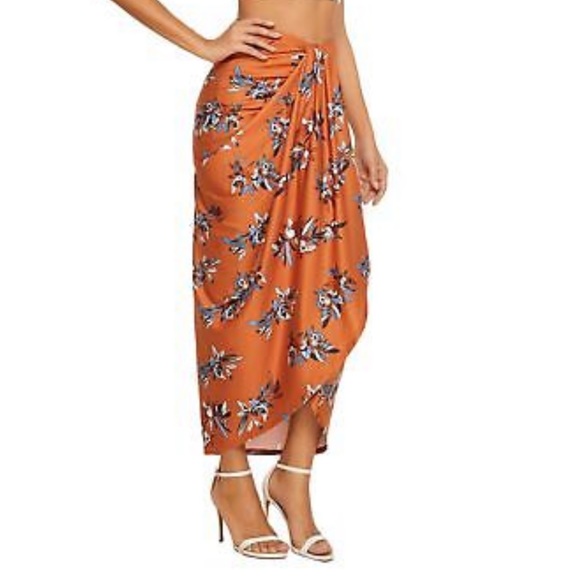 Casual Wrap Elastic High Waist Wrap Maxi Skirt M - Picture 3 of 7